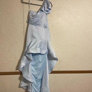 City Studios Formal. One shoulder flowy gorgeous powder blue formal. Size 0.